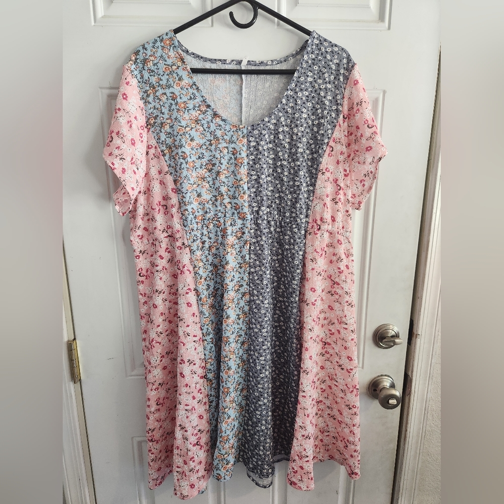 Patch Floral Dress NWOT
